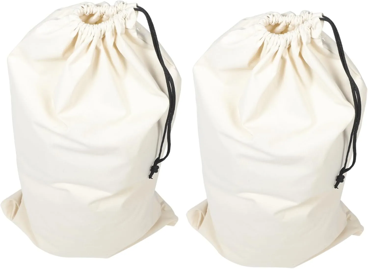 Toyvian 2pcs Large Capacity Canvas Drawstring Storage Bags Dustproof Lightweight Organizing Bags for Quilts Pillows and Seasonal Clothing Multipurpose Packing for Travel and Home