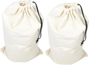 Toyvian 2pcs Large Capacity Canvas Drawstring Storage Bags Dustproof Lightweight Organizing Bags for Quilts Pillows and Seasonal Clothing Multipurpose Packing for Travel and Home