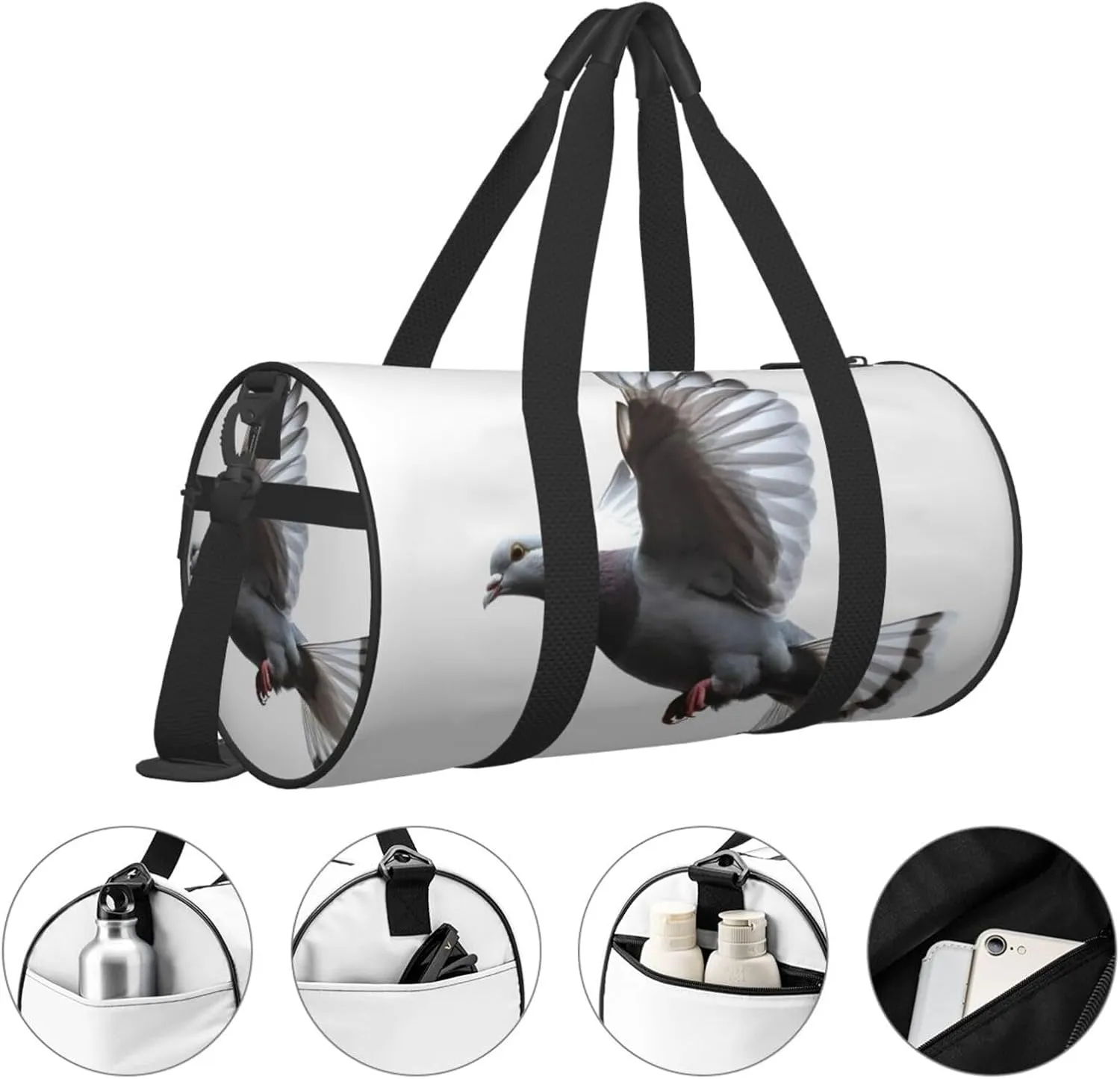 Travel Bag For Women,Flying Dove Print Personal Item Duffle Bags,Weekend Travel Duffel Tote Bag,Travel Sport Gym Bag For Men,Airplane Travel Essentials For Flying