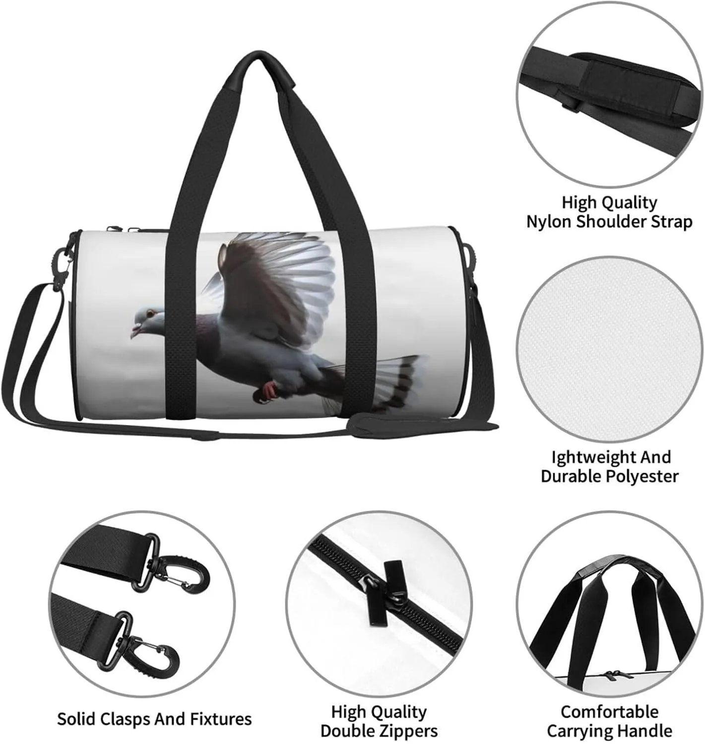 Travel Bag For Women,Flying Dove Print Personal Item Duffle Bags,Weekend Travel Duffel Tote Bag,Travel Sport Gym Bag For Men,Airplane Travel Essentials For Flying