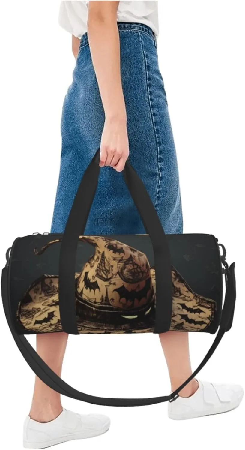 Travel Bag For Women,Witch Hat Print Personal Item Duffle Bags,Weekend Travel Duffel Tote Bag,Travel Sport Gym Bag For Men,Airplane Travel Essentials For Flying