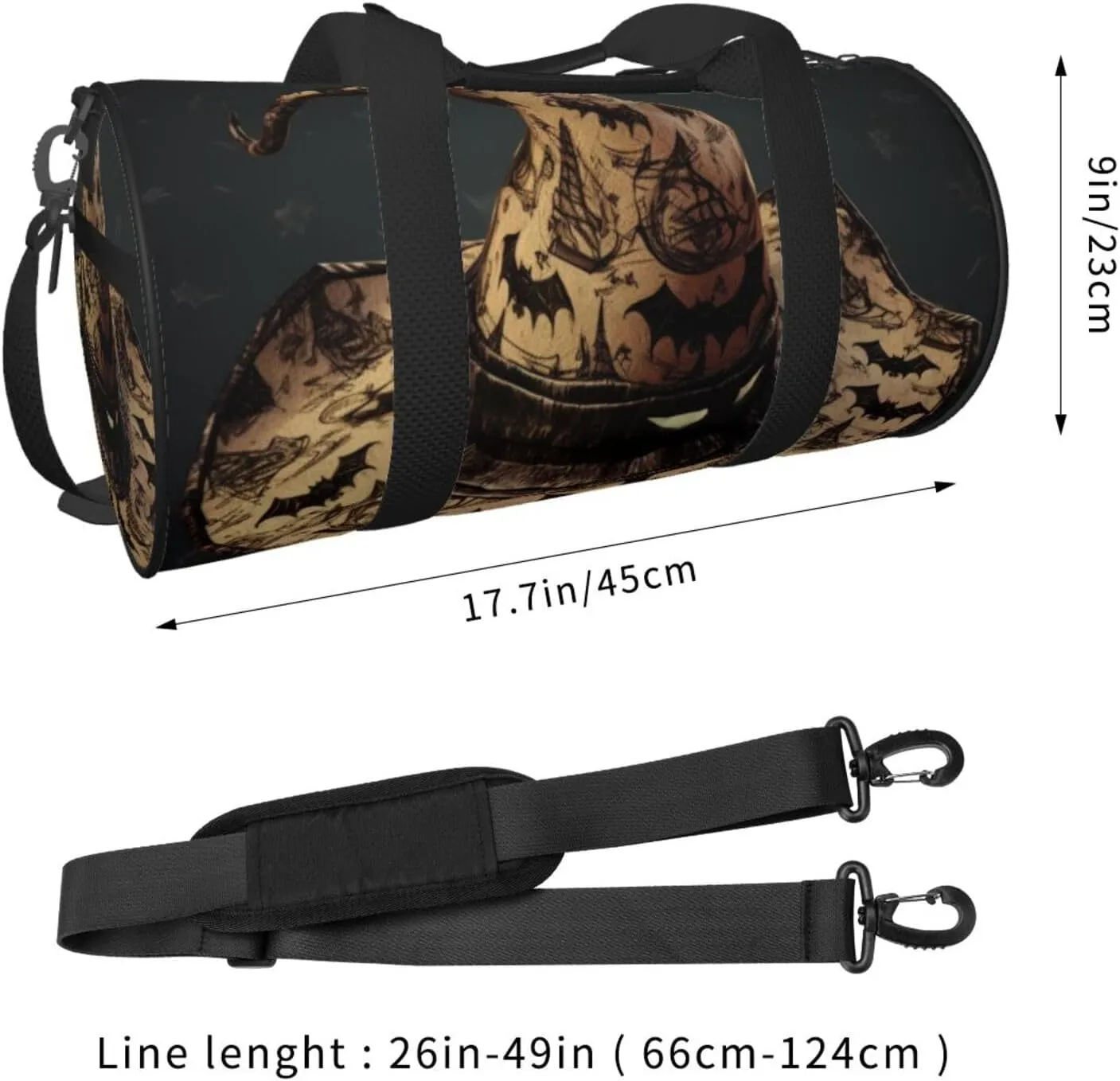 Travel Bag For Women,Witch Hat Print Personal Item Duffle Bags,Weekend Travel Duffel Tote Bag,Travel Sport Gym Bag For Men,Airplane Travel Essentials For Flying