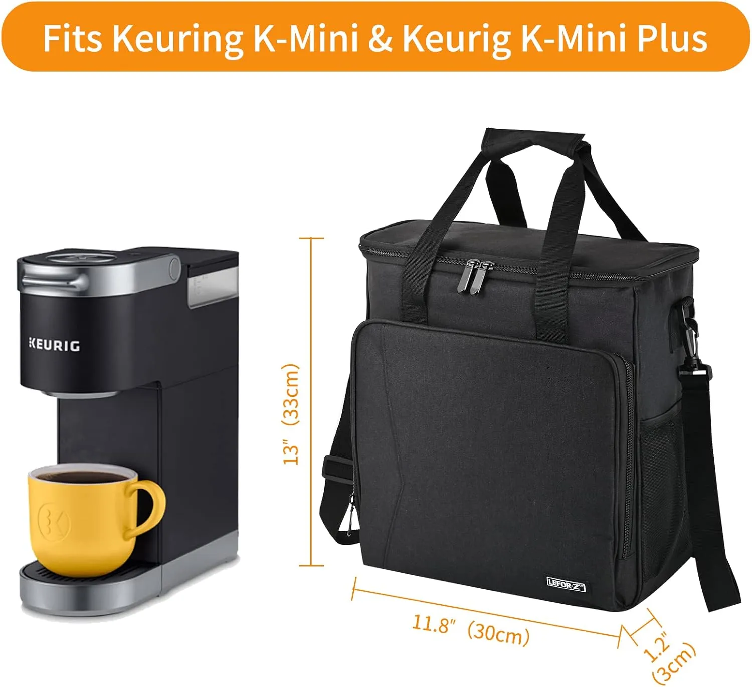 Travel Coffee Maker Carrying Bag Compatible with Keurig K-Mini or K-Mini Plus, Single Serve Coffee Maker Portable Storage Bag with Shoulder Strap(Patented Design)