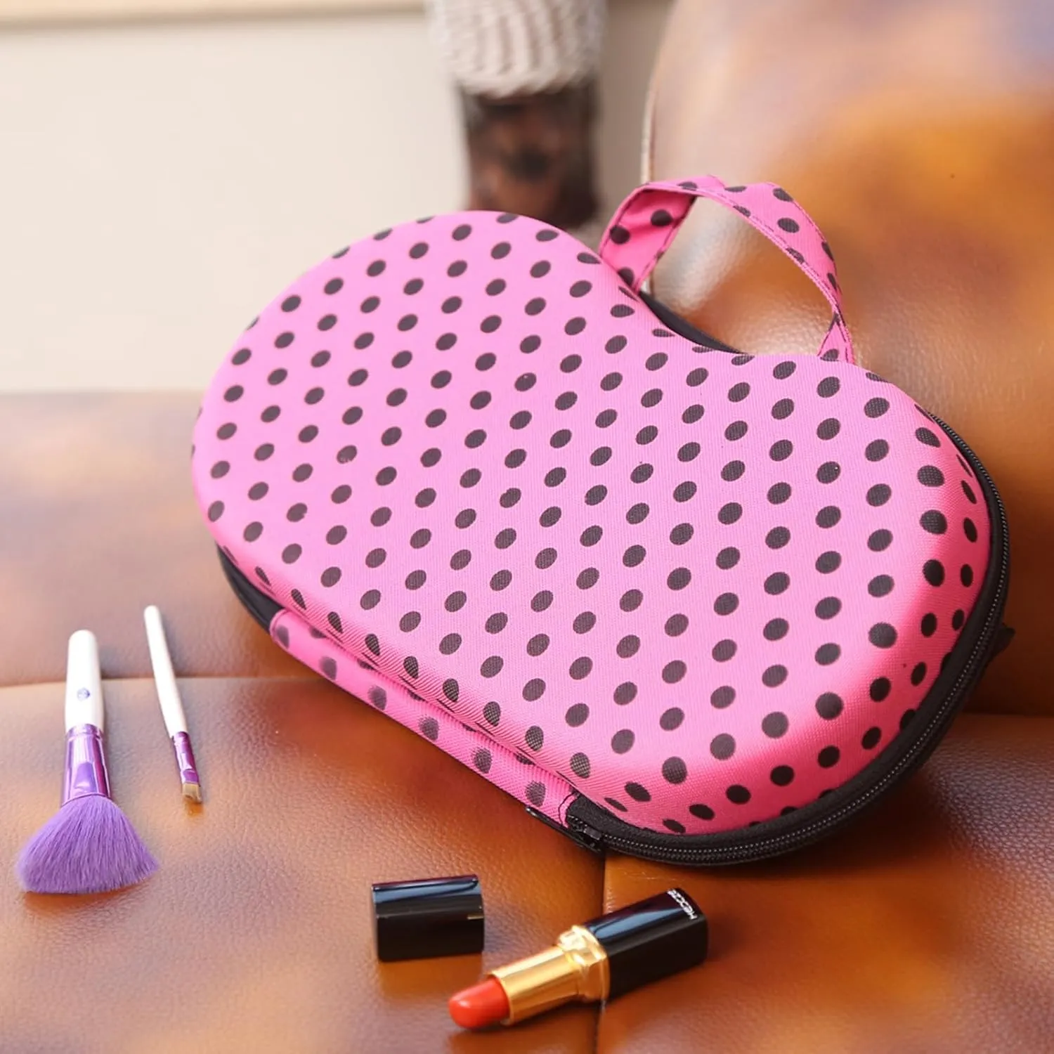 Travel Organizer Bra and Underwear Zip Bag，Portable Bra Storage Case with Net Traveling Lingerie Organizer Bag for Luggage Women Bras Bikin (Rose)