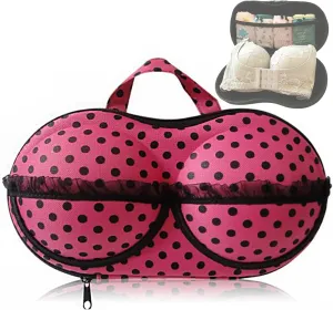 Travel Organizer Bra and Underwear Zip Bag，Portable Bra Storage Case with Net Traveling Lingerie Organizer Bag for Luggage Women Bras Bikin (Rose)