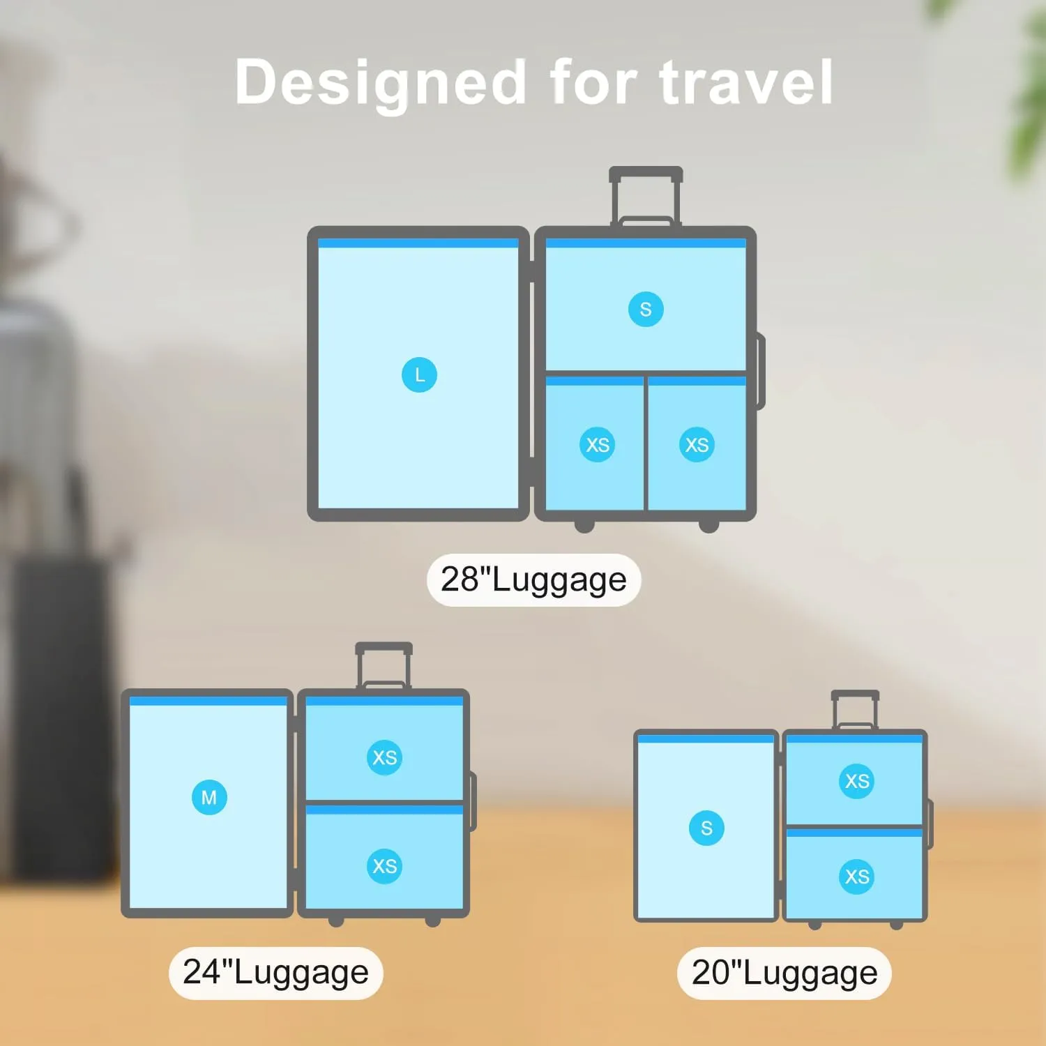 Travel Vacuum Bags with Portable Electric Pump (Combo 8 Pack)
