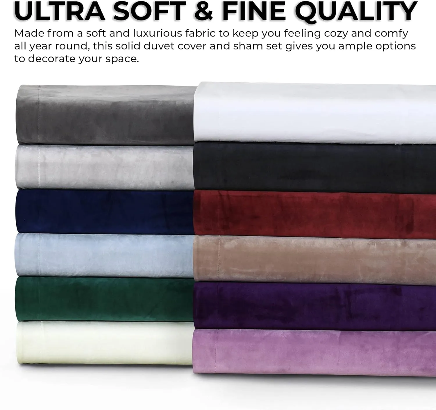 Tribeca Living VENICEDUVET Venice Velvet Oversized Solid Duvet Set,3pieces, King, Burgundy