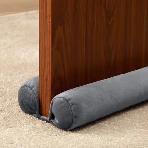 TumiMallody Door Draft Stopper Double Sided Weather Stripping Noise Draft Blocker Door Sweeps Washable Under Door Seal Strip Adjustable Velvet Draft Guard Multi Color Available (36 inch, Deep Grey)