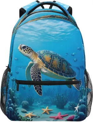 Turtle Seabed Backpack for Girls School Bags Bookbags for Teen Kids Travel Bag