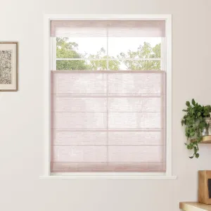 TWOPAGES Cordless Top Down Botton Up Roman Shade Customized Linen Roman Window Shade Light Filtering Blackout Roman Shade for Indoor Windows, Install Hardware Included, 1 Piece, Pink Lemonade