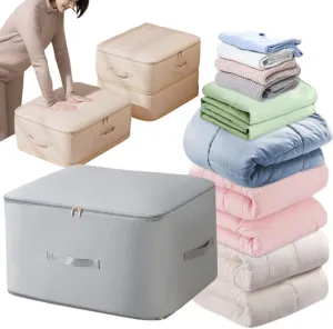 Ultra Space Saving Self Compression Organizer, Heavy Duty Moving Bags, Storage Tote for Space Saving, Self Compression Moving Organizer Bags for Comforters, Clothes, Blankets (Blue,XL(54*42*60CM))
