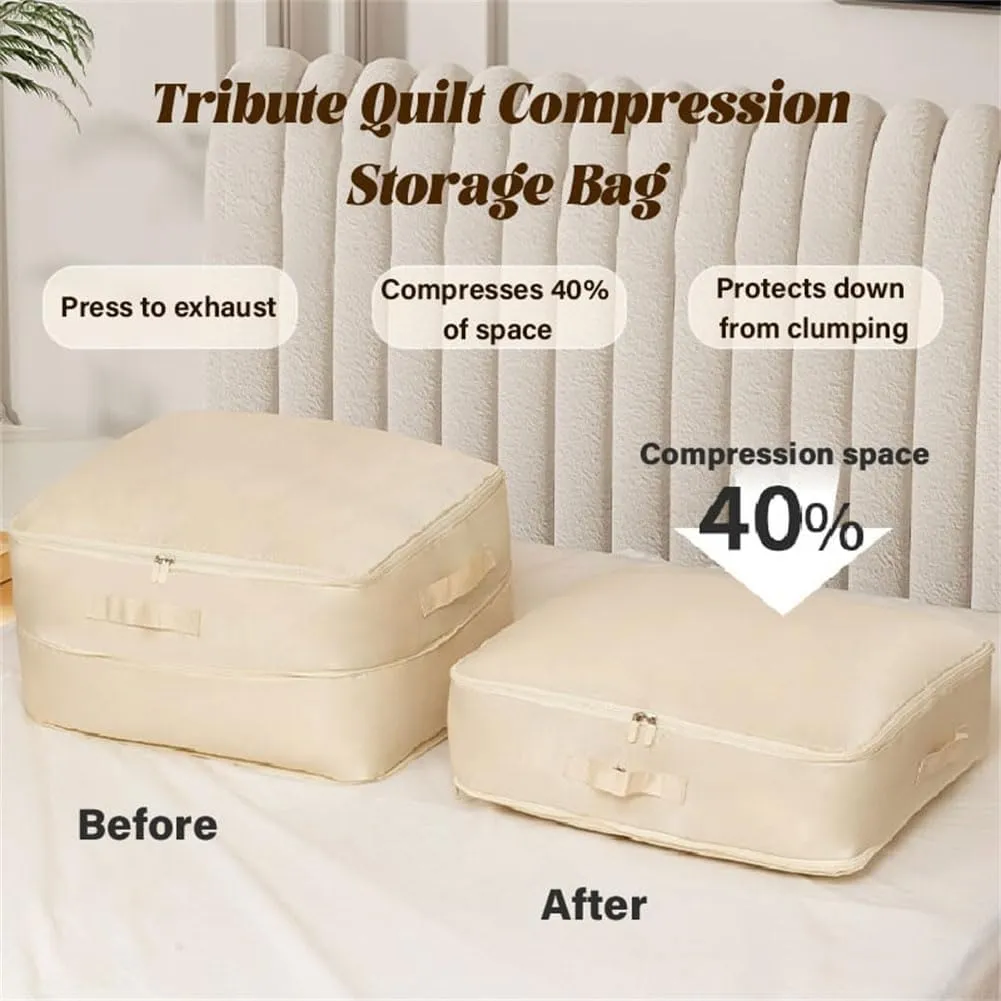 Ultra Space Saving Self Compression Organizer, Heavy Duty Moving Bags, Storage Tote for Space Saving, Self Compression Moving Organizer Bags for Comforters, Clothes, Blankets (Blue,XL(54*42*60CM))