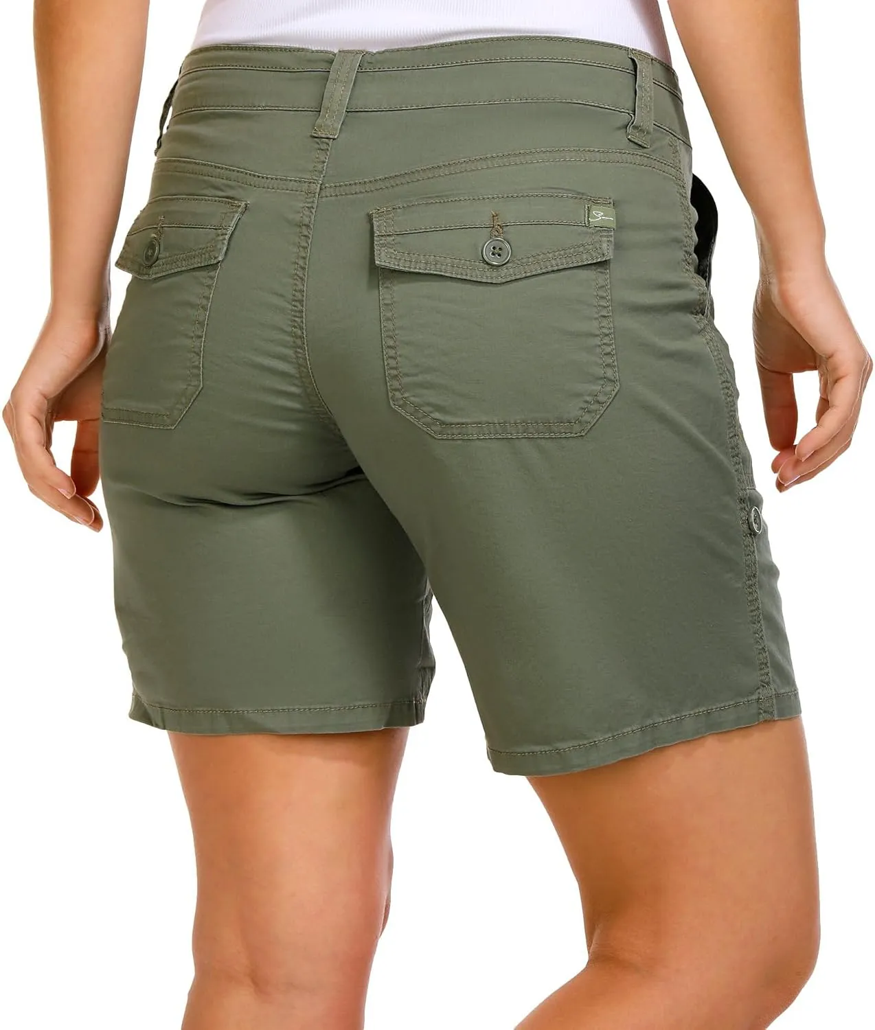 UNIONBAY Women's Stretch Twill Convertible Length Solid Short