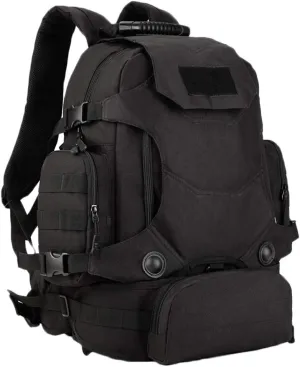 UNISTRENGH 40L Military Style Backpack Tactical Rucksack Hunting Backpack MOLLE System Outdoor Travel Bag Army Gear Daypack, Black