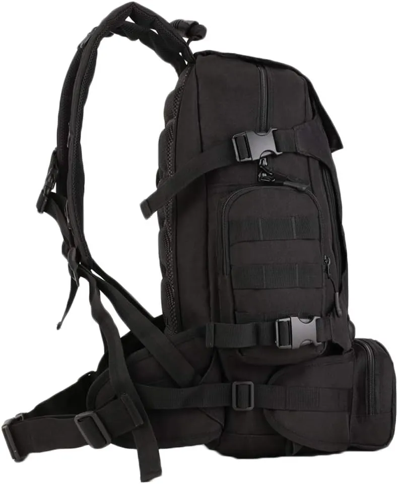 UNISTRENGH 40L Military Style Backpack Tactical Rucksack Hunting Backpack MOLLE System Outdoor Travel Bag Army Gear Daypack, Black