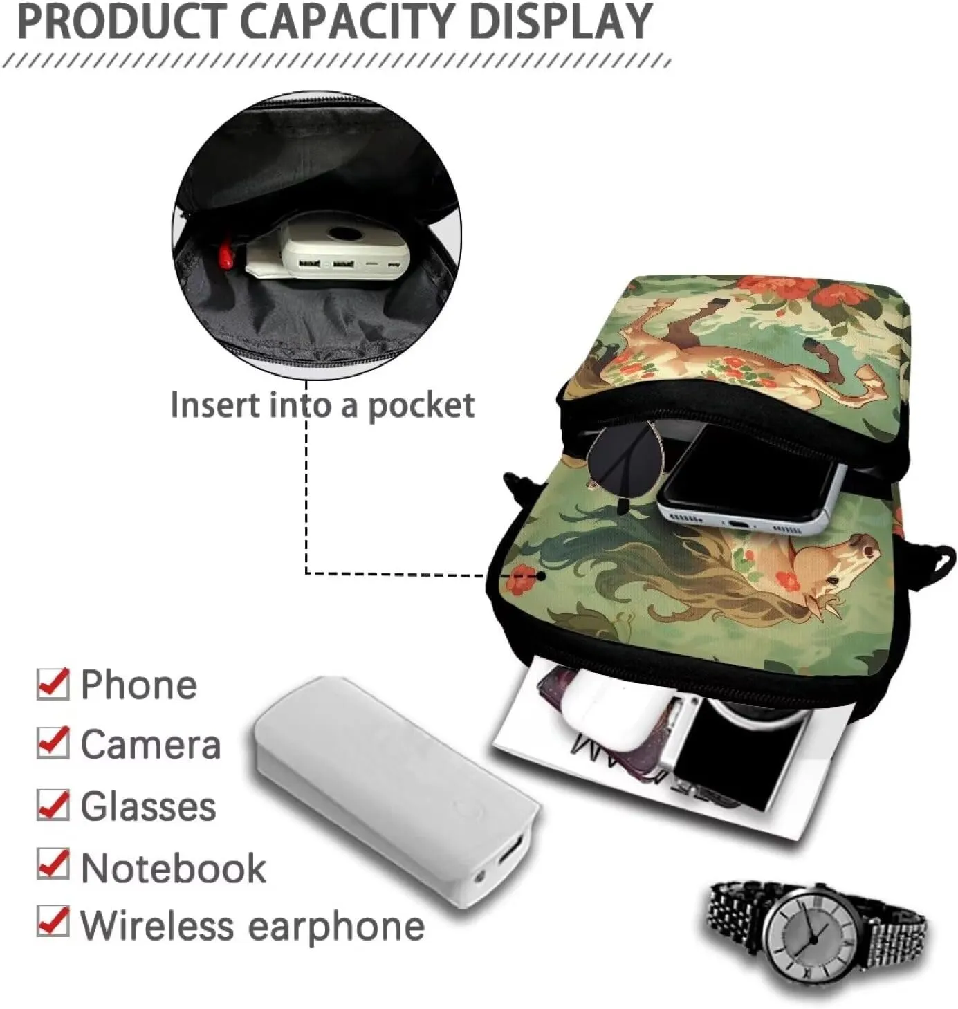 Universal Sling Crosbody Bags for Women Men Teens Over 5