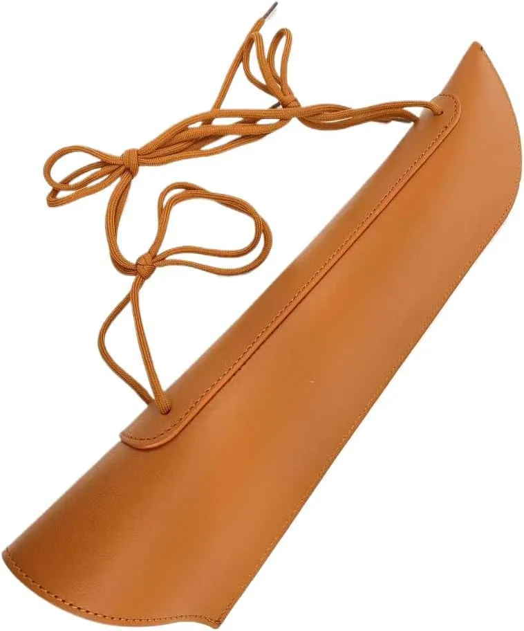 Upright Bass bow quiver, Leather Bass bow case, Sturdy Bow bag Holder for German and French bass bow, Bass Instrument Strings Accessories (Brown)