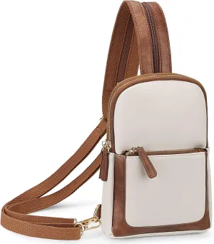 Uromee Sling Bag for Women Crossbody Purse Vegan Leather Fashion Fanny Pack Chest Bag Convertible Small Backpack