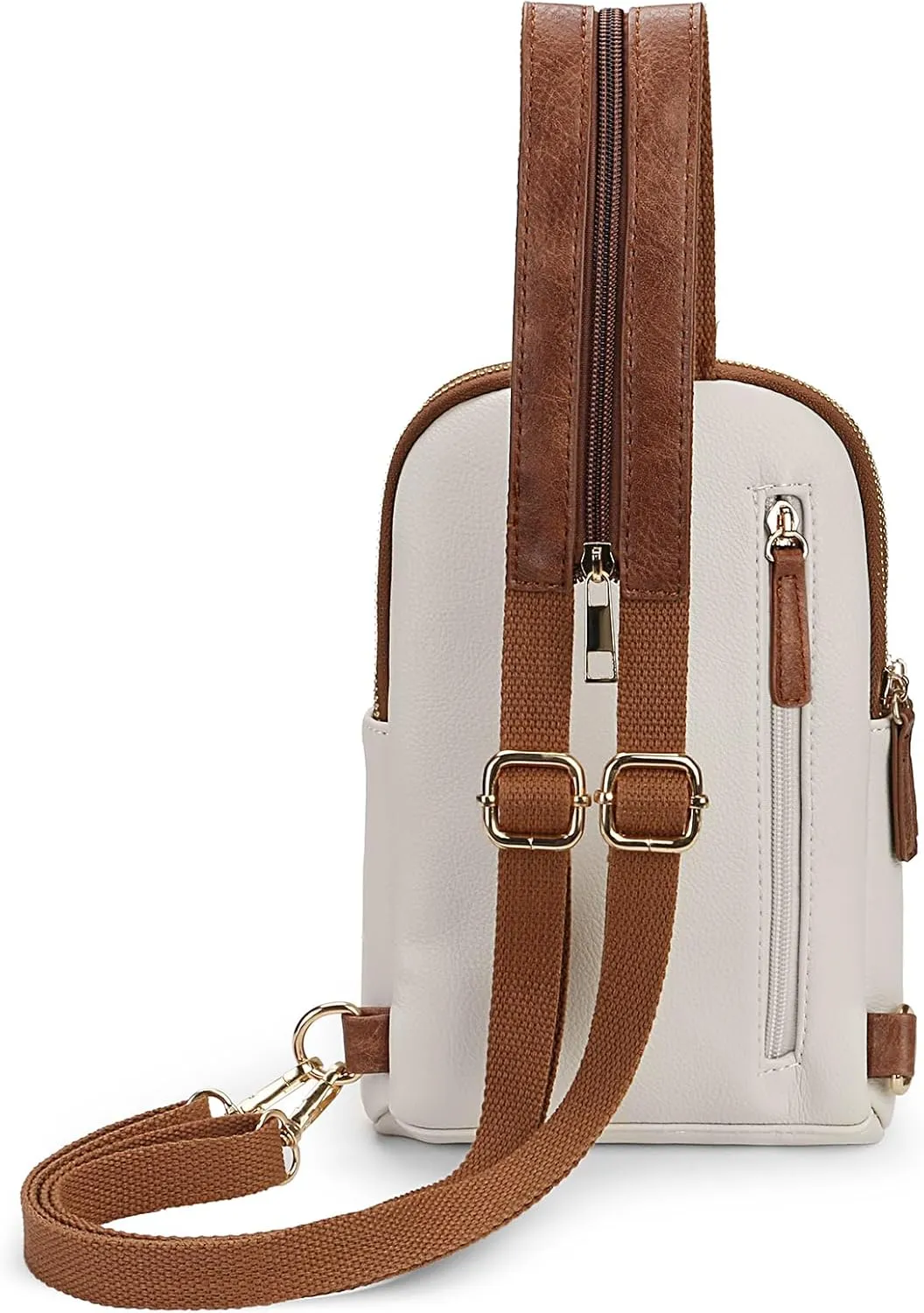 Uromee Sling Bag for Women Crossbody Purse Vegan Leather Fashion Fanny Pack Chest Bag Convertible Small Backpack