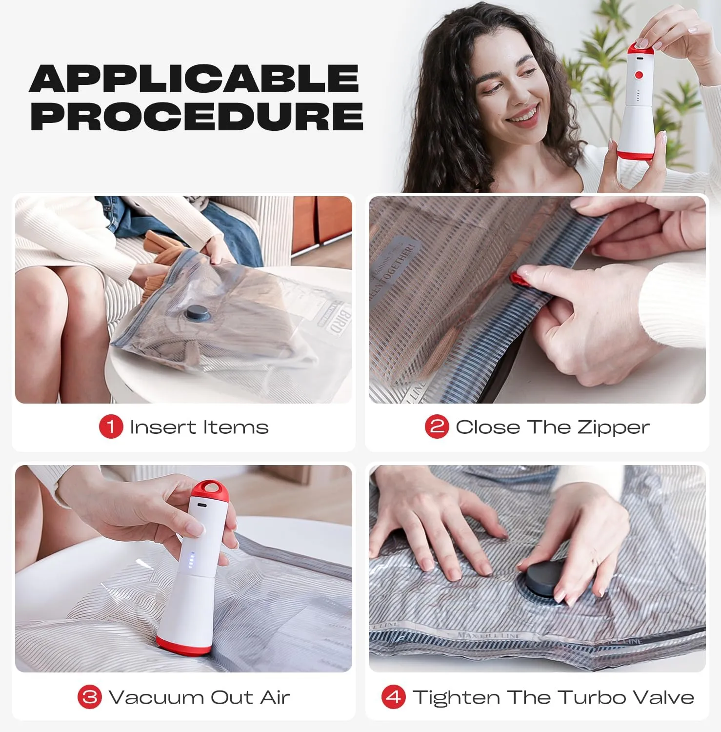 Vacuum Seal Bags for Clothing Travel, 9 Pack Vacuum Storage Bags for Luggage, Compression Packing Sealed kit with USB Electric Pump, Space Saver for Suitcase Travel