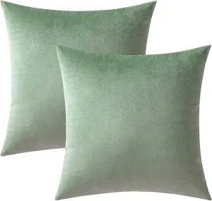 VAKADO Throw Pillow Covers Decorative 16X16 Set of 2 Sage Green Outdoor Decor Couch Cushion Covers Euro Pillowcases Home Bed Decoration for Sofa Bedroom Office