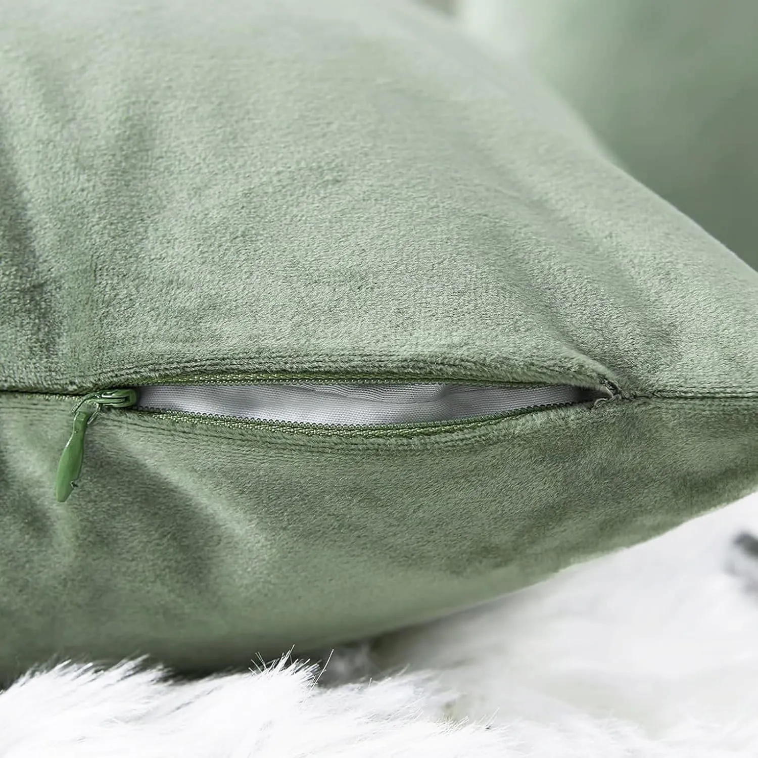 VAKADO Throw Pillow Covers Decorative 16X16 Set of 2 Sage Green Outdoor Decor Couch Cushion Covers Euro Pillowcases Home Bed Decoration for Sofa Bedroom Office