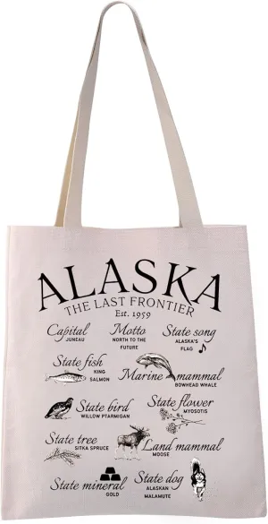 VAMSII Alaska Tote Bag Alaska Vacation Travel Bag Alaska Trip Souvenir Gift (ALASKA tote)