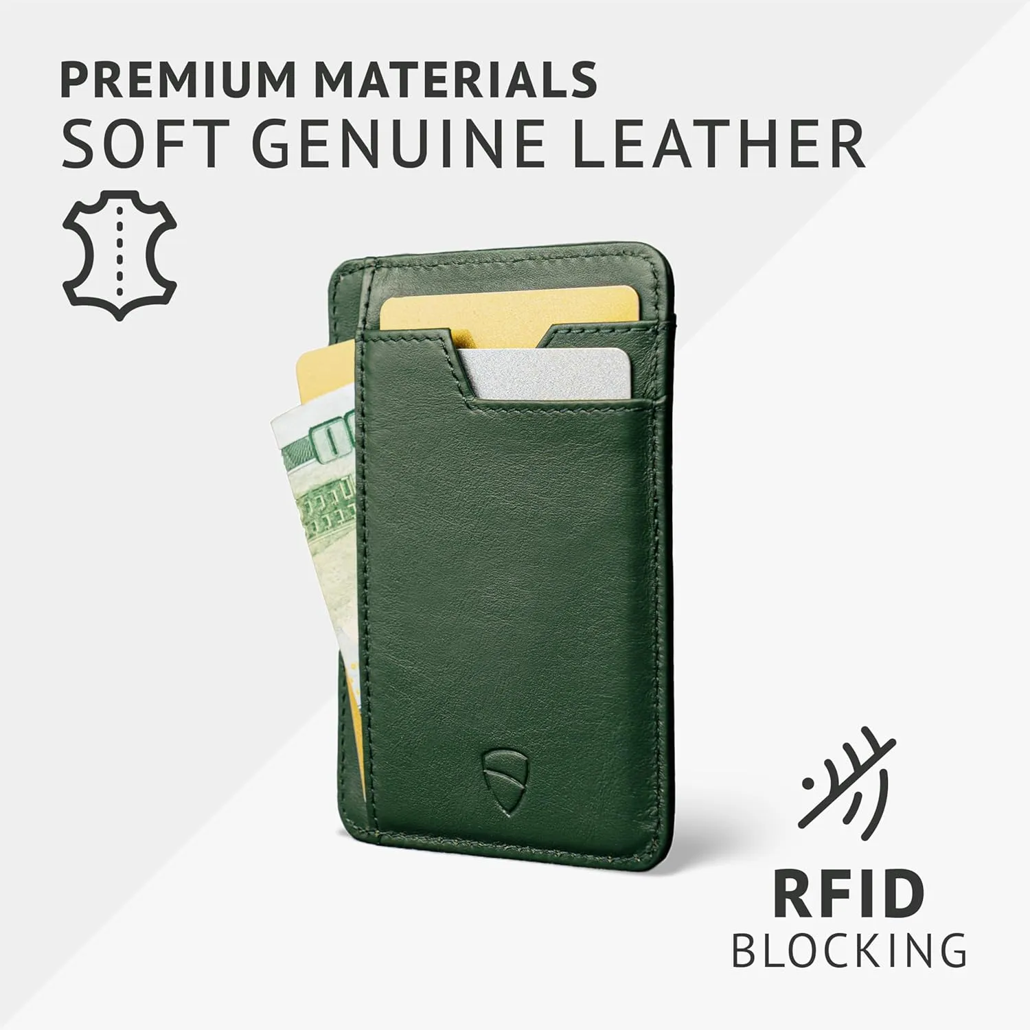 Vaultskin Slim RFID Wallet for Men - Leather Front Pocket Minimalist Card Holder Wallet with ID Window & Gift Box