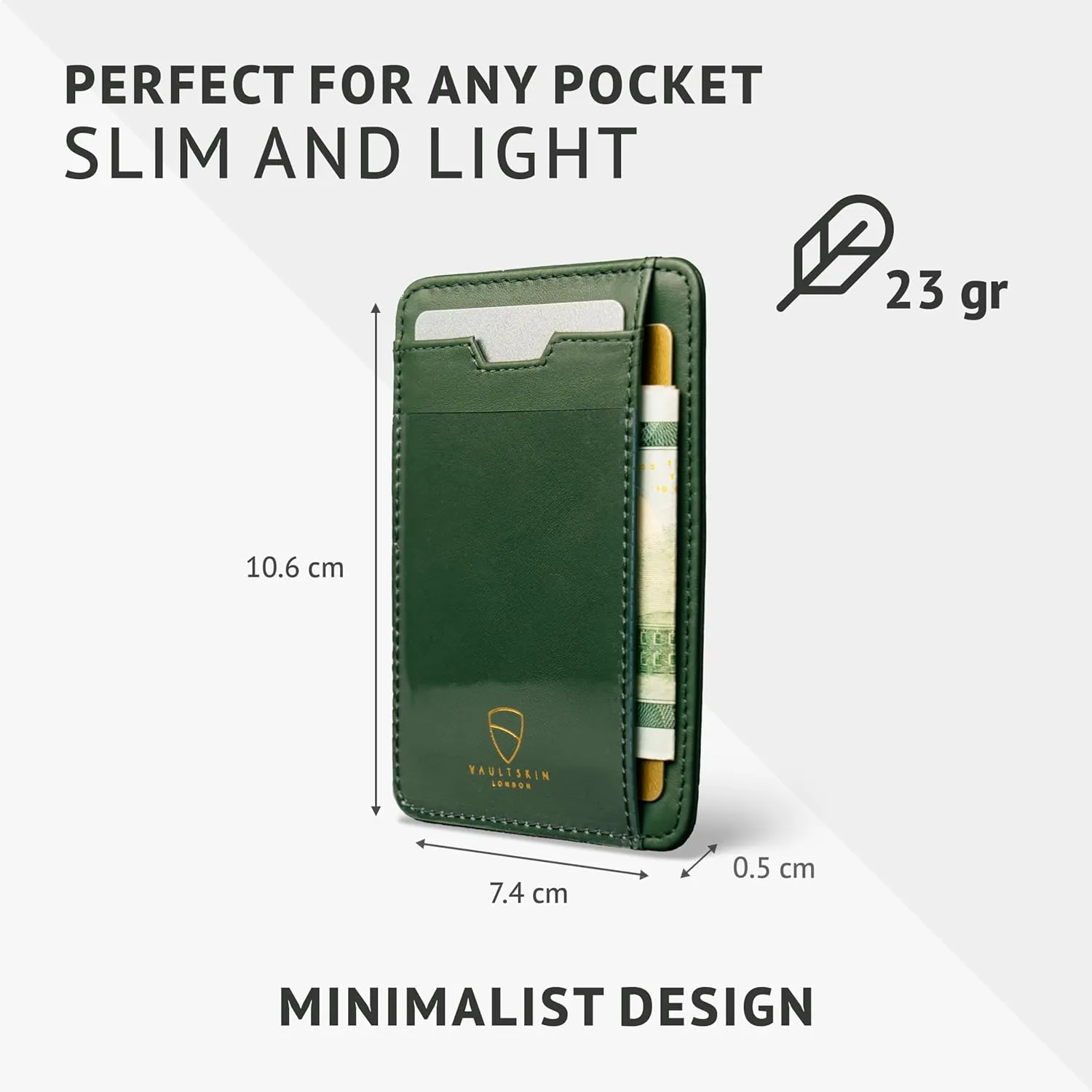 Vaultskin Slim RFID Wallet for Men - Leather Front Pocket Minimalist Card Holder Wallet with ID Window & Gift Box