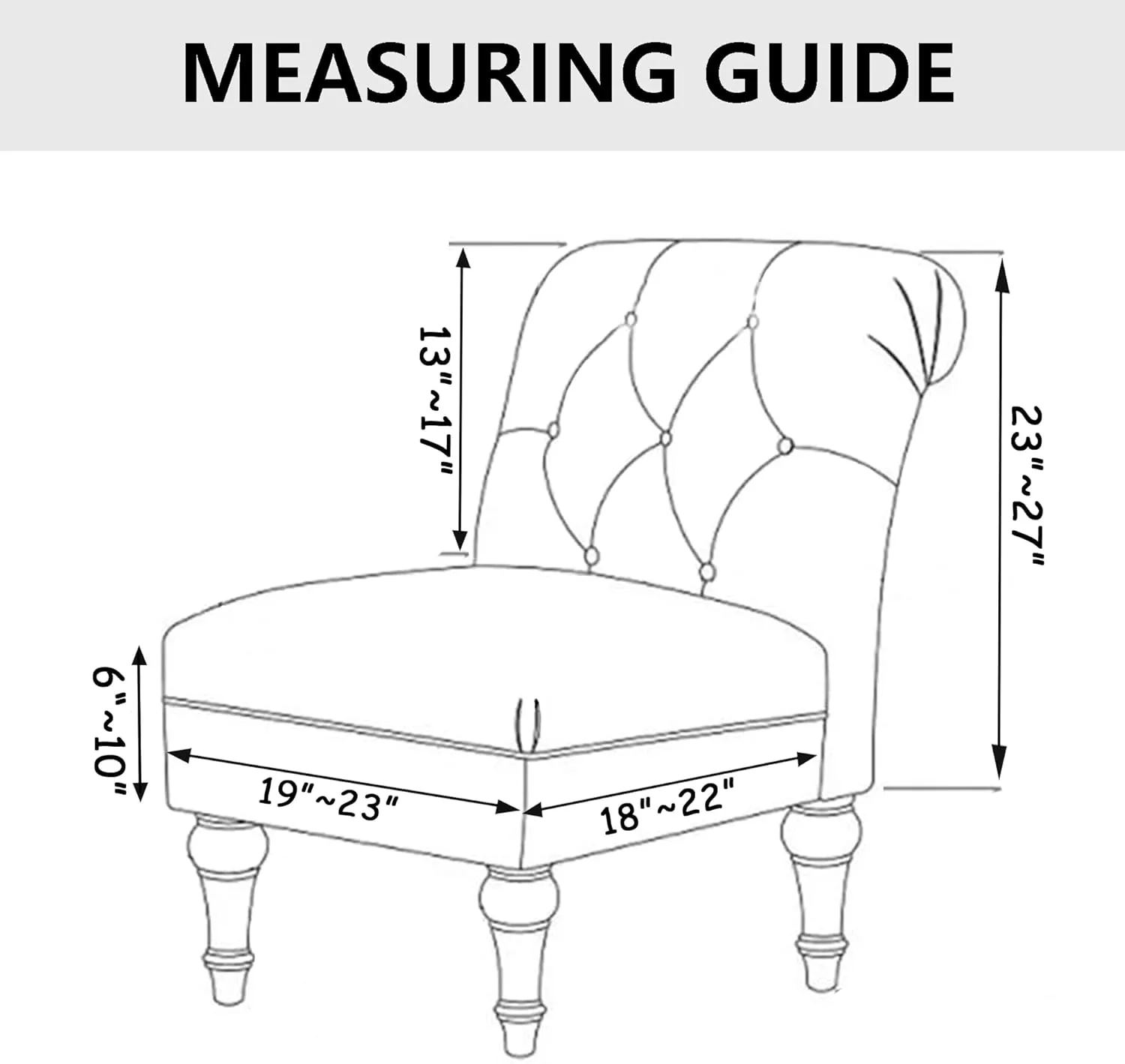 Velvet Armless Accent Chair Covers Luxury Thick Velvet Chair Slipcovers, Removable Furniture Protector for Living Dining Room Hotel, Ivory