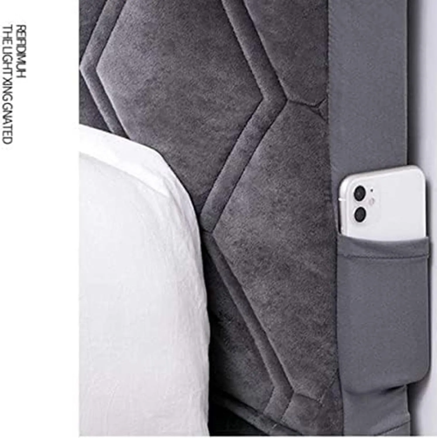 Velvet Bed Headboard Cover for Full Queen Cal King Size,Quilted Bed Headboard Slipcover Thicken Dustproof Headboard Padding Protector Cover(Champagne,160cm(63"))