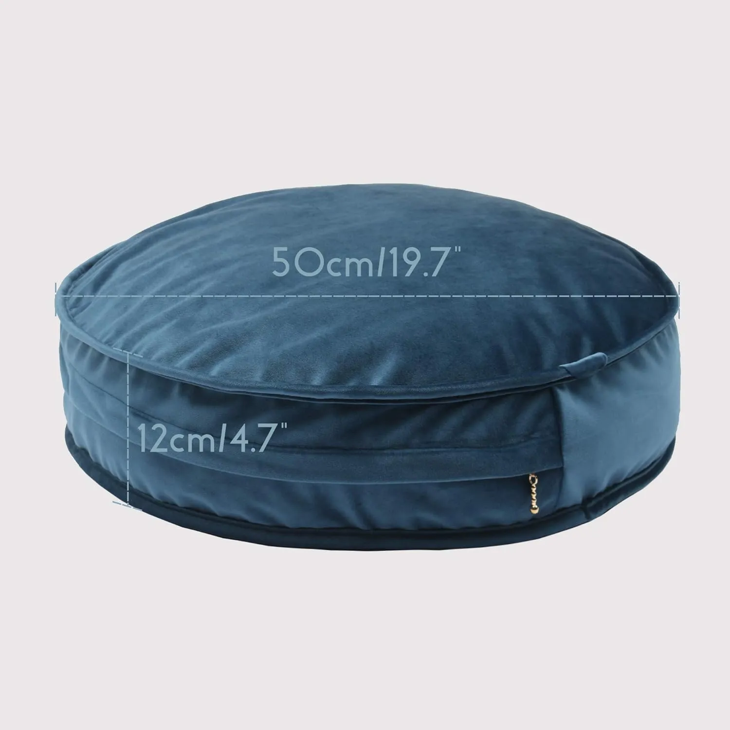 Velvet Floor Pillows Round Chair Cushion Couch Throw Pillow Soft Pouf Seat Mattress Bean Bag for Reading Nook Play Room (19.7",Teal)