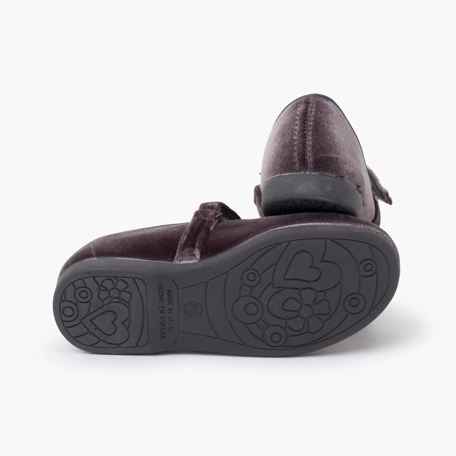 Velvet Mary Janes Girls Hook-and-Loop Strap