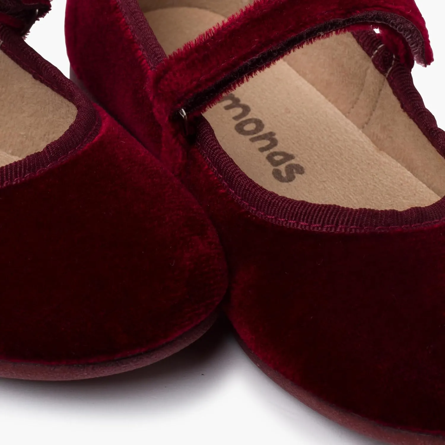 Velvet Mary Janes Girls Hook-and-Loop Strap