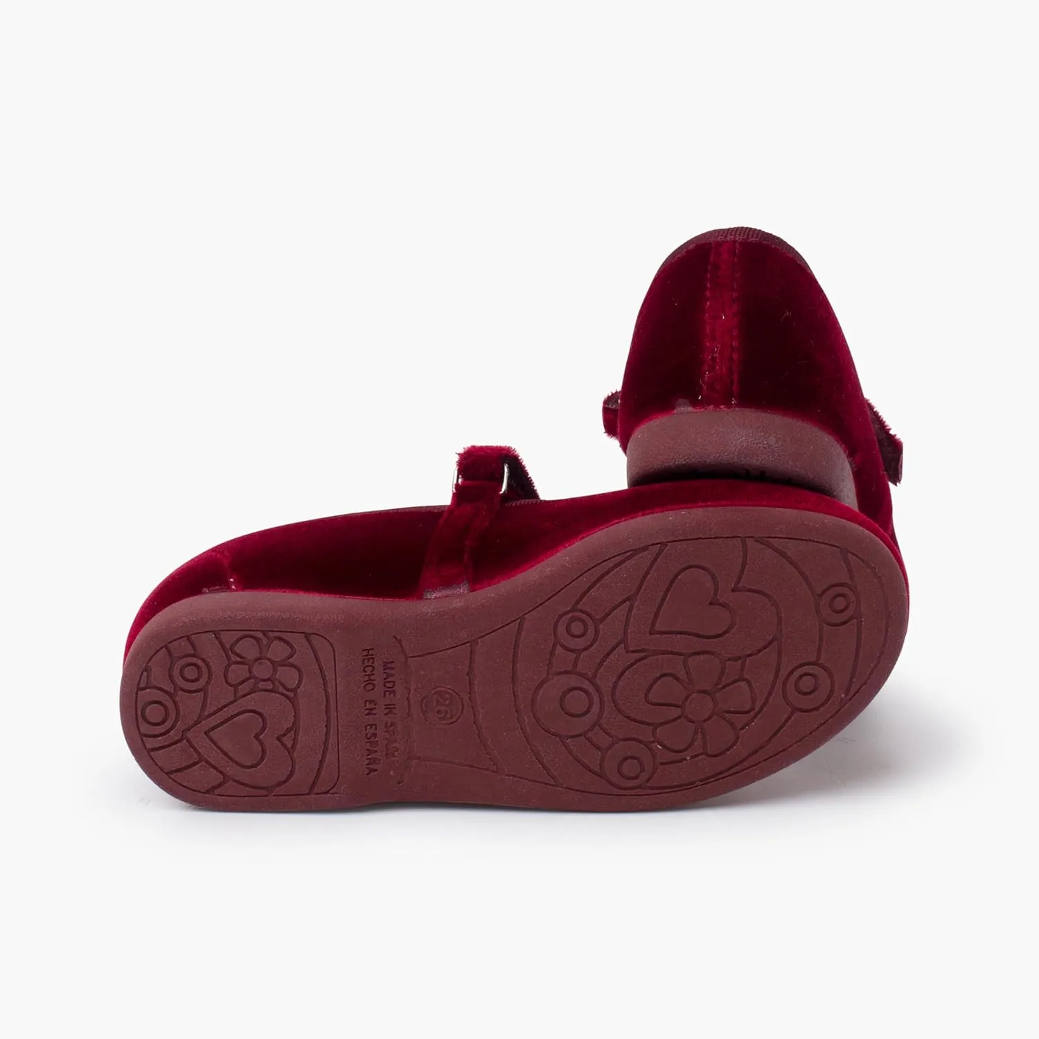 Velvet Mary Janes Girls Hook-and-Loop Strap