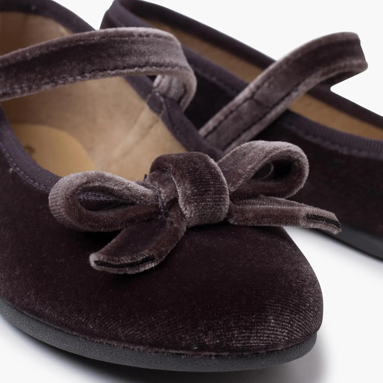 Velvet Mary Janes Girls with Bow