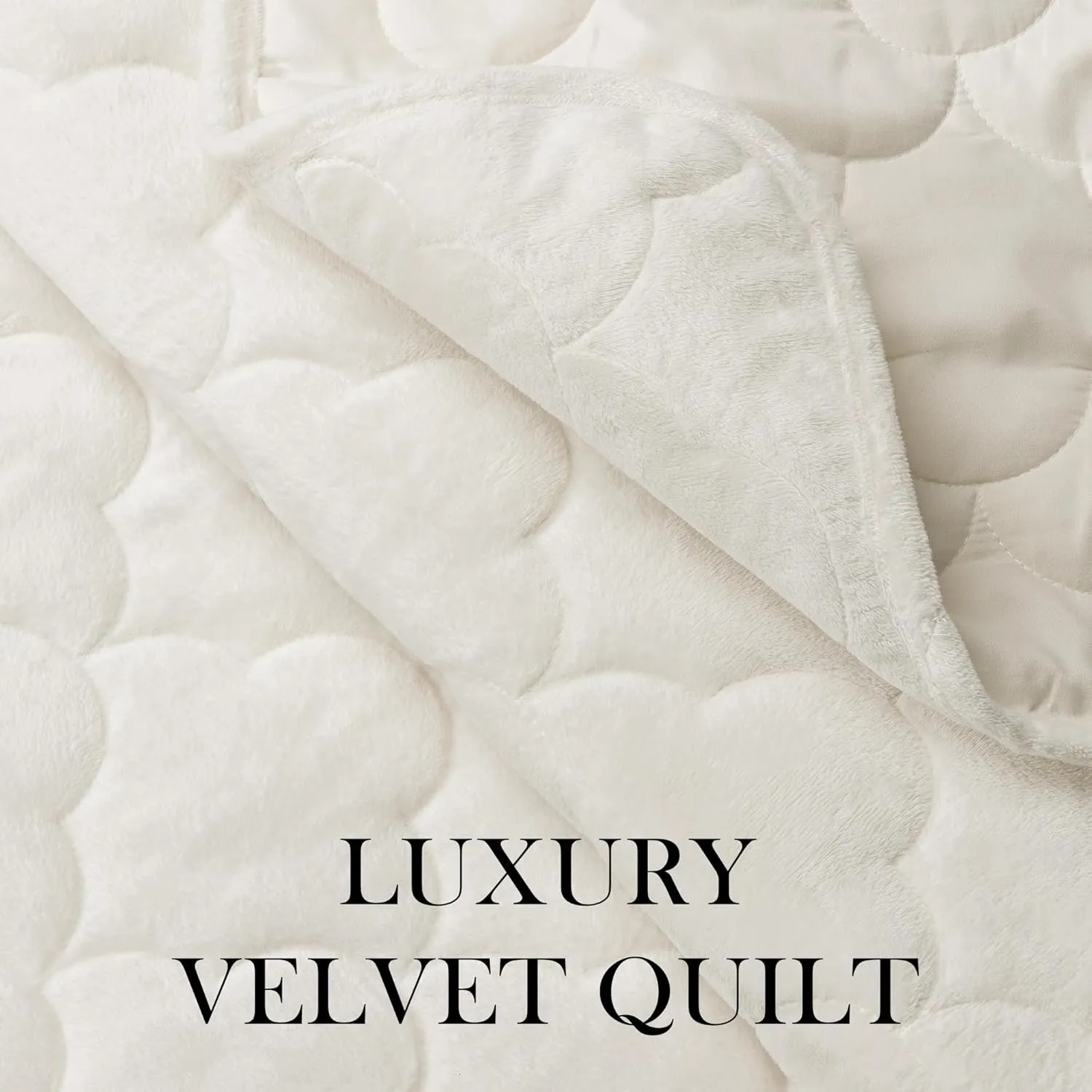 Velvet Quilt Set King Size - Luxury Lightweight Velvet Bed Comforter & 2 Pillow Shams | Oversized Coverlet Bedspread 3 Piece | Oeko-TEX All Season Bedding White