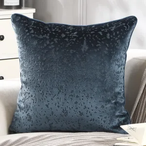 Velvet Throw Pillow Covers Cozy Boho Farmhouse Cushion Case with Soft Vintage Texture Pillowcase for Couch Sofa Bed Living Room Home Decor(18 x 18 Inch,Navy Blue)