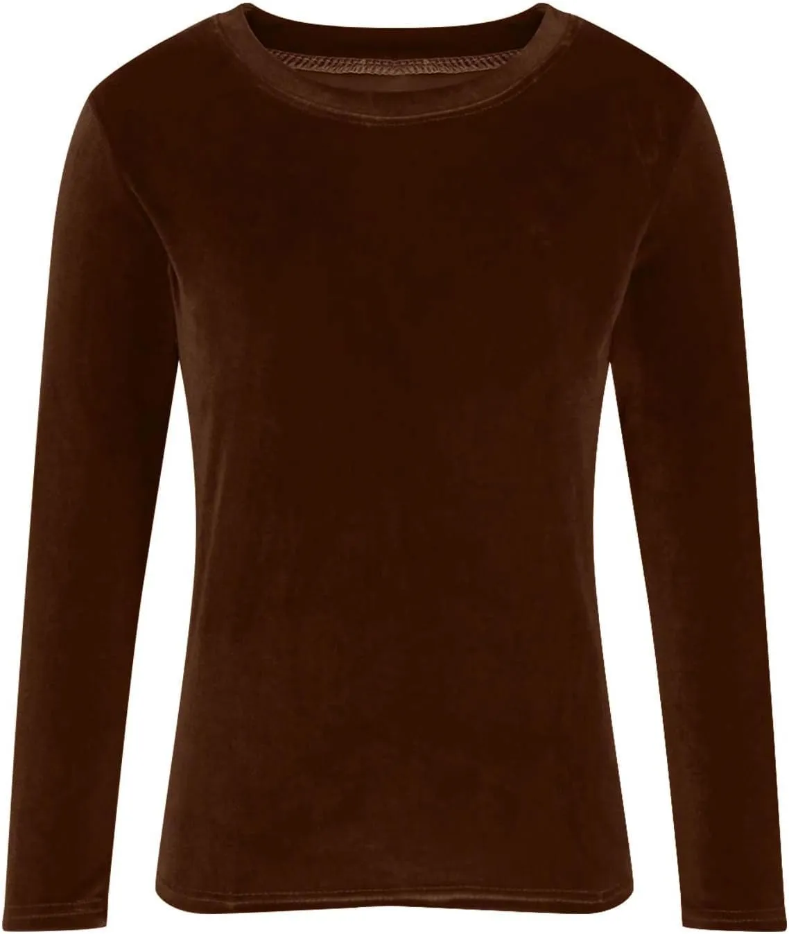Velvet Tops for Women Long Sleeve Crewneck Soft Velvet Blouse Lightweight Casual Fashion Tshirts