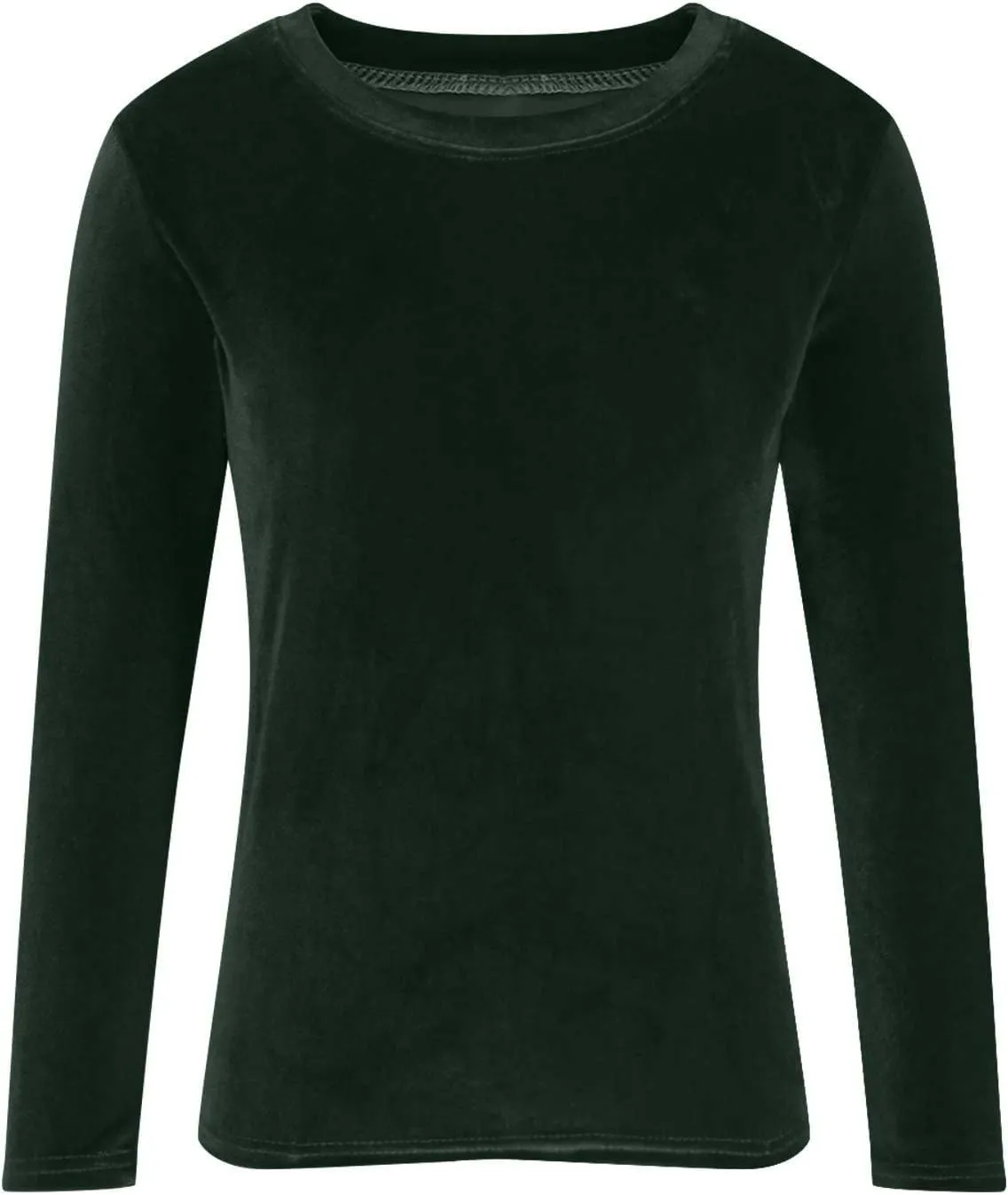 Velvet Tops for Women Long Sleeve Crewneck Soft Velvet Blouse Lightweight Casual Fashion Tshirts