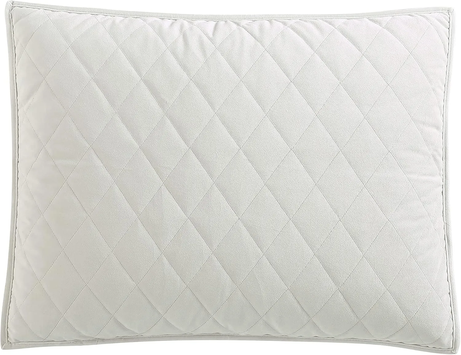 Vera Wang - King Quilt Set, Luxurious Velvet Bedding Set with Matching Shams, Modern Room Essentials (Diamond Velvet Natural Ivory, King)