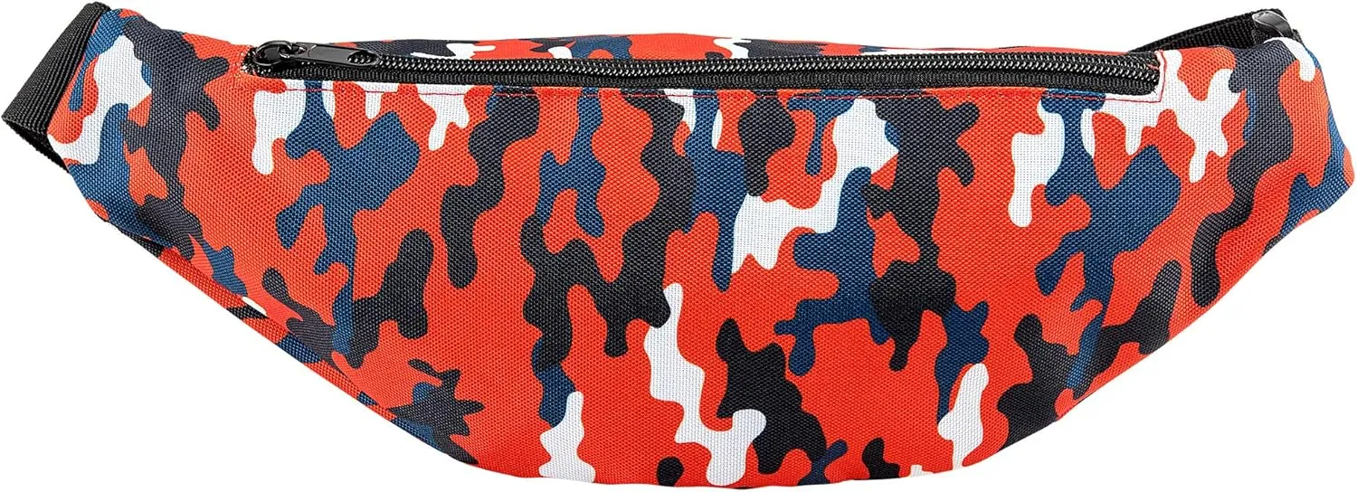Vibe Festival Gear Fanny Pack for Men Women - Many Prints - Black Holographic Silver Gold Cute Waist Bag for Festival Rave Hiking Running Cycling