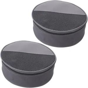 VICASKY 2Pcs Outdoor Camping Cookware Storage Bag Canvas Utensil Organizer Portable Picnic Supplies Round Plate Container Lightweight Camping Tableware Handbag for Hiking