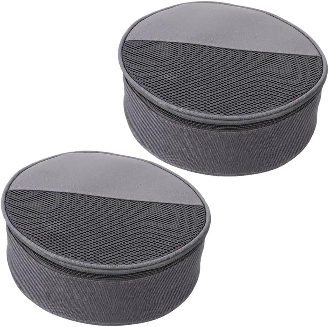 VICASKY 2Pcs Outdoor Camping Cookware Storage Bag Canvas Utensil Organizer Portable Picnic Supplies Round Plate Container Lightweight Camping Tableware Handbag for Hiking