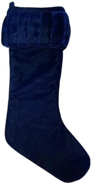 Vickerman 8" x 19" Plush Midnight Blue Velvet Christmas Stocking