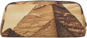 Vintage Great Egyptian Pyramid Makeup Bag Travel Cosmetic Bag for Women Men Pencil Case Zipper Toiletry Bag Purse