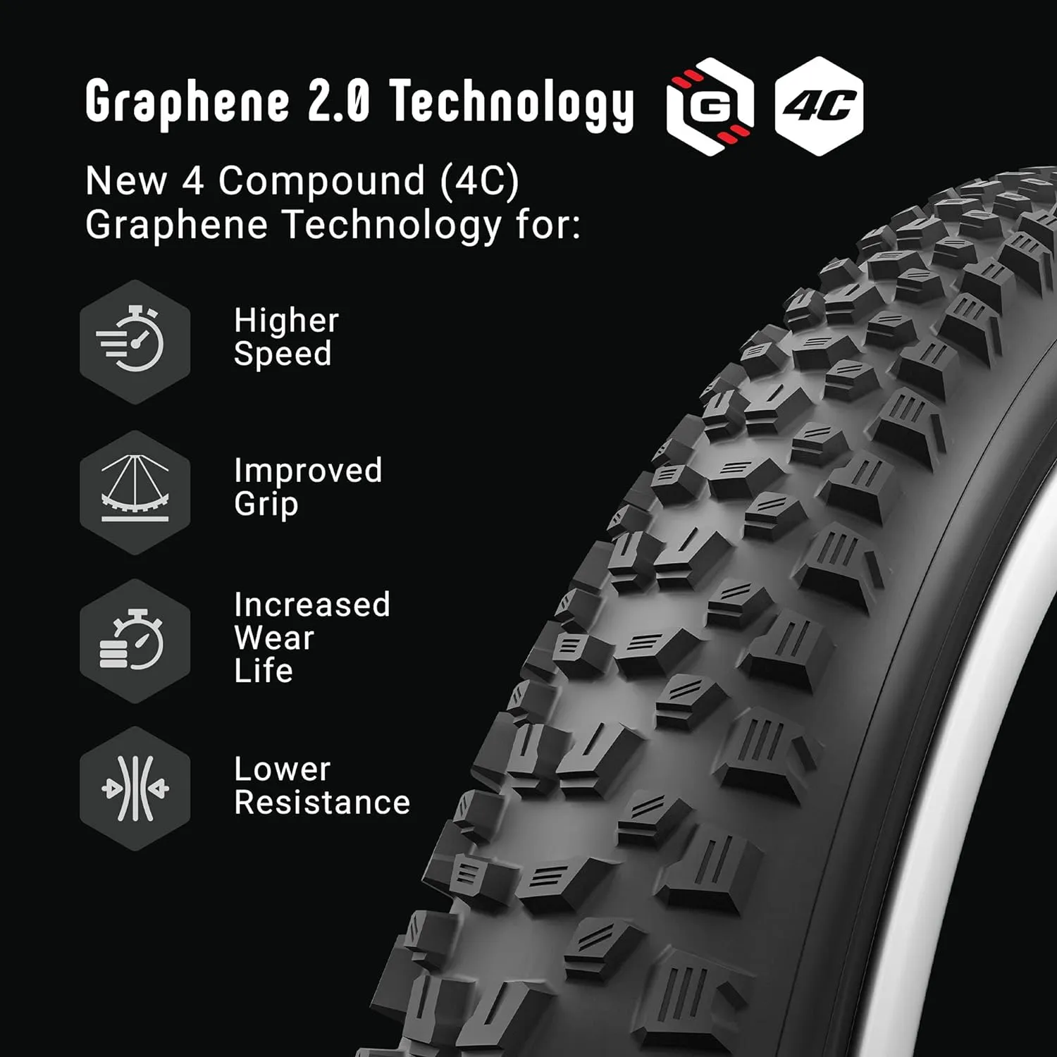 Vittoria Agarro Trail MTB/Off Road Bike Tire - 4C Graphene for Speed, Grip & Lower Resistance - Nylon Casing for Blend of Weight & Durability - Bead Shield & Anti-Puncture Belt