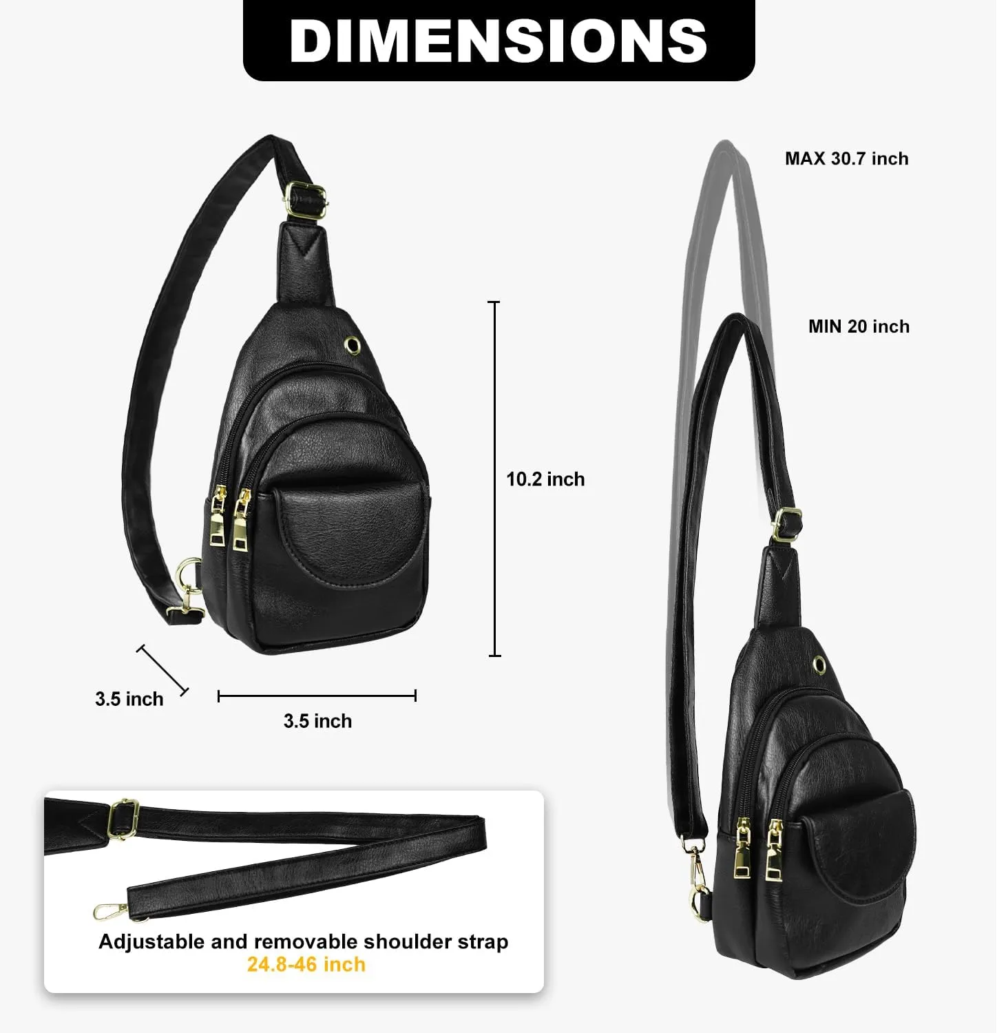 Waist Pack, Fanny Packs, Crossbody Bag, Travel Sling Bag, Leather Sling Bag