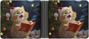 Wallet Business Cute Cat Sing Christmas Carols Wallet Travel Fashion Painted Wallet Premium for Unisex Wallet
