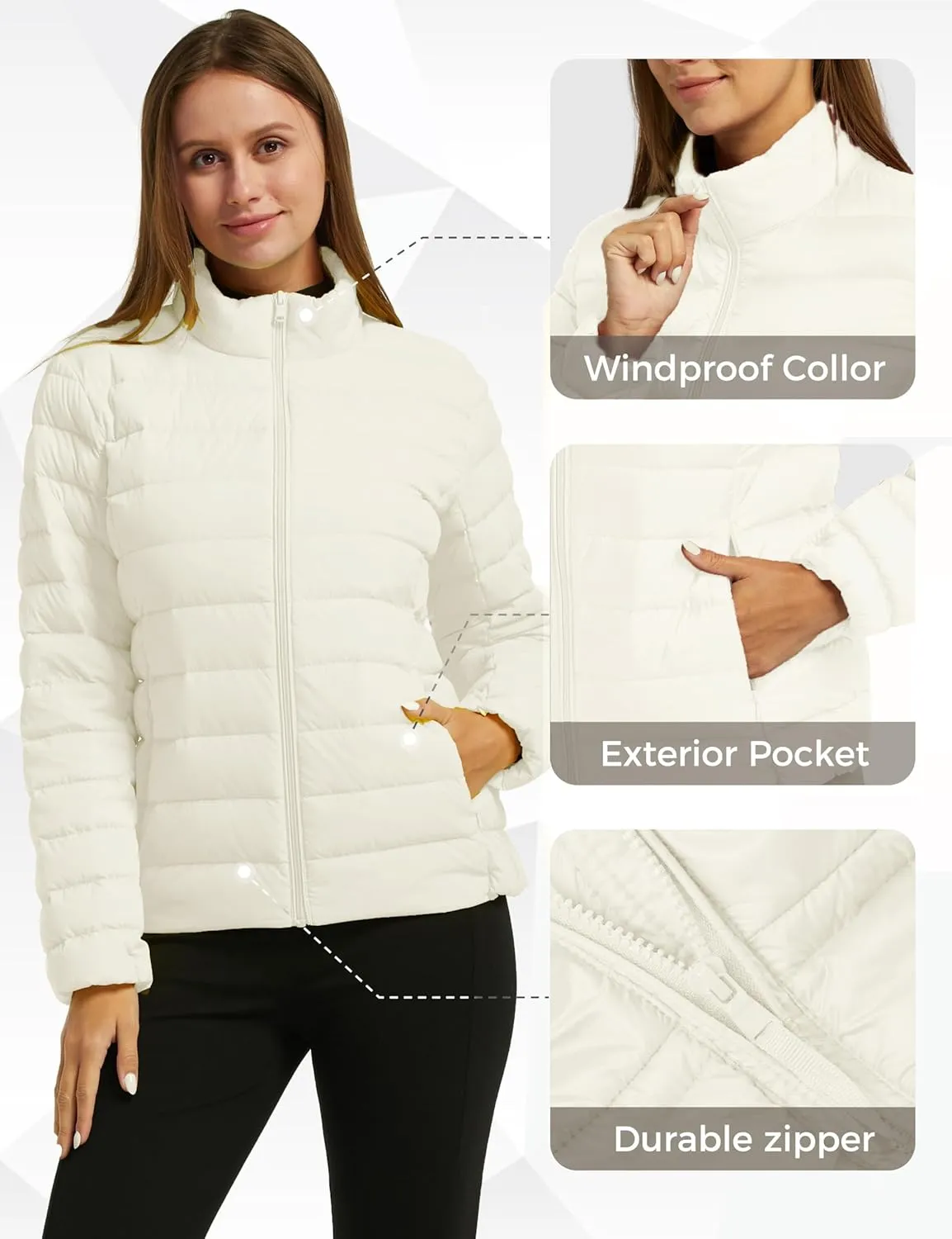wantdo Women's Packable Ultra Light Weight Short Down Jacket